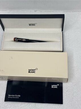 Montblanc Black Resin Pen with Red Cap Accent